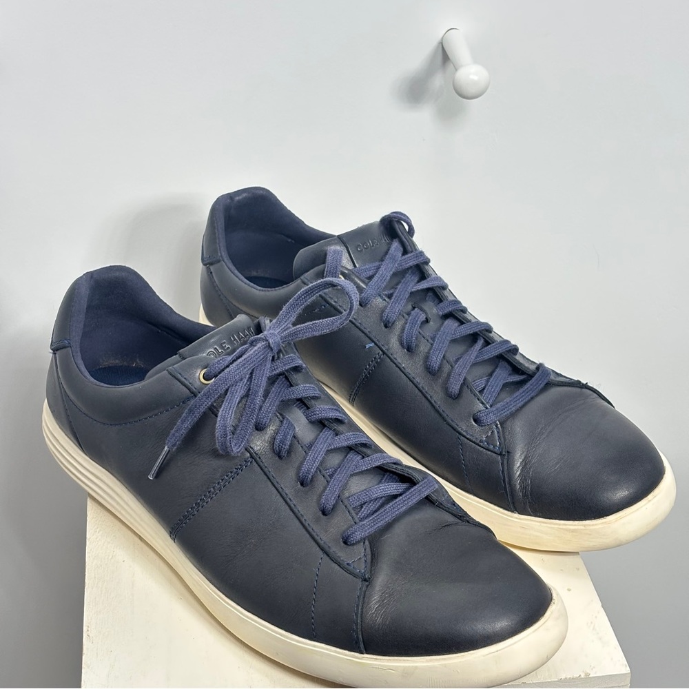 Cole Haan Grand OS Casual Crosscourt II Navy Blue Leather Shoes C26522 Mens 12M
